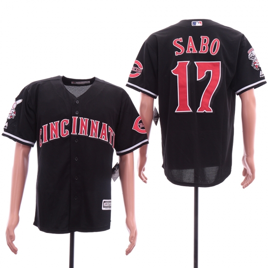 Reds 17 Chris Sabo Black Cool Base Jersey Reds 17 Chris Sabo Black Cool Base Jersey