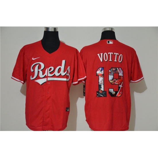 Reds 19 Joey Votto Red Nike Cool Base Player Jersey Reds 19 Joey Votto Red Nike Cool Base Player Jersey