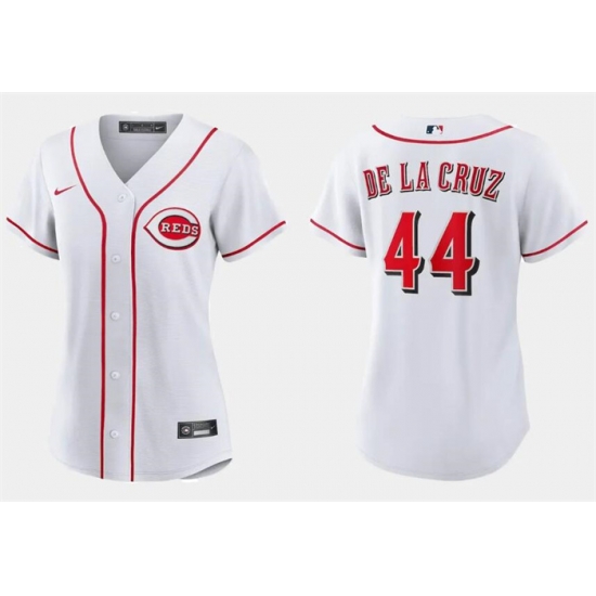 Women Cincinnati Reds 44 Elly De La Cruz White Stitched Baseball Jersey 28Run Small 29 Women Cincinnati Reds 44 Elly De La Cruz White Stitched Baseball Jersey 28Run Small 29