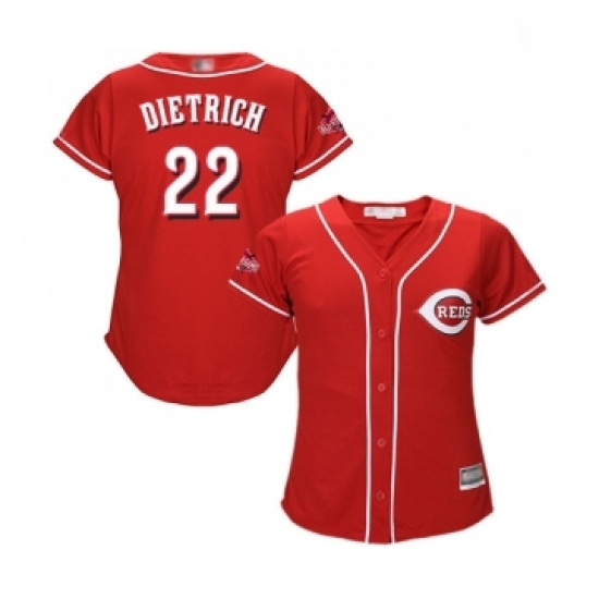 Womens Cincinnati Reds 22 Derek Dietrich Replica Red Alternate Cool Base Baseball Jersey Womens Cincinnati Reds 22 Derek Dietrich Replica Red Alternate Cool Base Baseball Jersey