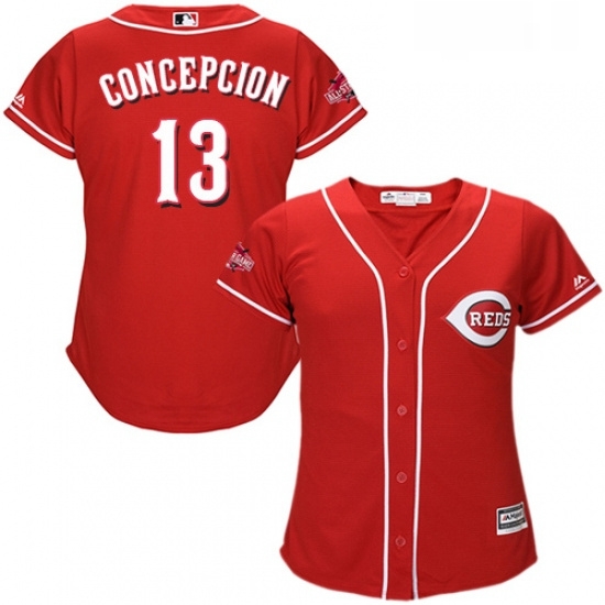 Womens Majestic Cincinnati Reds 13 Dave Concepcion Authentic Red Alternate Cool Base MLB Jersey Womens Majestic Cincinnati Reds 13 Dave Concepcion Authentic Red Alternate Cool Base MLB Jersey