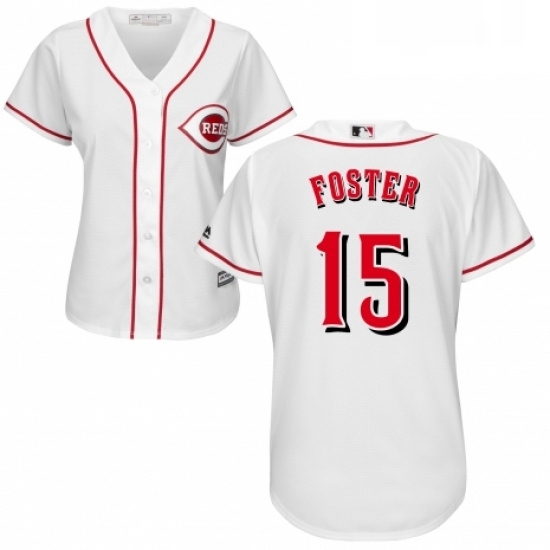 Womens Majestic Cincinnati Reds 15 George Foster Authentic White Home Cool Base MLB Jersey Womens Majestic Cincinnati Reds 15 George Foster Authentic White Home Cool Base MLB Jersey