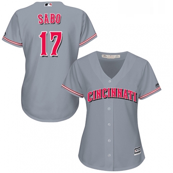 Womens Majestic Cincinnati Reds 17 Chris Sabo Authentic Grey Road Cool Base MLB Jersey Womens Majestic Cincinnati Reds 17 Chris Sabo Authentic Grey Road Cool Base MLB Jersey