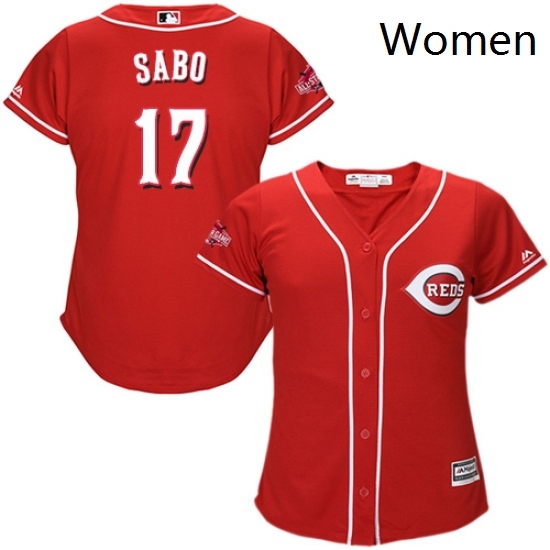 Womens Majestic Cincinnati Reds 17 Chris Sabo Replica Red Alternate Cool Base MLB Jersey Womens Majestic Cincinnati Reds 17 Chris Sabo Replica Red Alternate Cool Base MLB Jersey