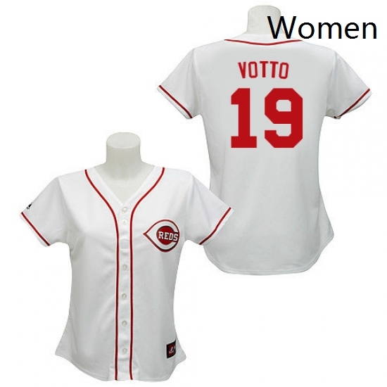 Womens Majestic Cincinnati Reds 19 Joey Votto Authentic White MLB Jersey Womens Majestic Cincinnati Reds 19 Joey Votto Authentic White MLB Jersey