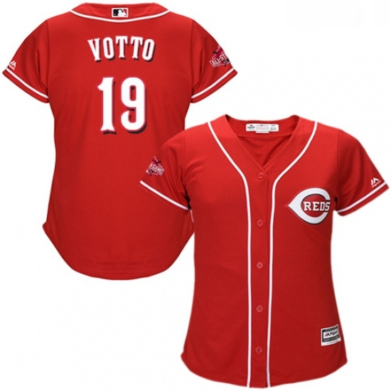 Womens Majestic Cincinnati Reds 19 Joey Votto Replica Red Alternate Cool Base MLB Jersey Womens Majestic Cincinnati Reds 19 Joey Votto Replica Red Alternate Cool Base MLB Jersey