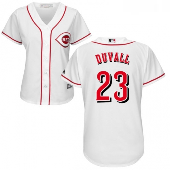 Womens Majestic Cincinnati Reds 23 Adam Duvall Authentic White Home Cool Base MLB Jersey Womens Majestic Cincinnati Reds 23 Adam Duvall Authentic White Home Cool Base MLB Jersey