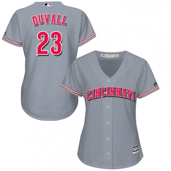 Womens Majestic Cincinnati Reds 23 Adam Duvall Replica Grey Road Cool Base MLB Jersey Womens Majestic Cincinnati Reds 23 Adam Duvall Replica Grey Road Cool Base MLB Jersey
