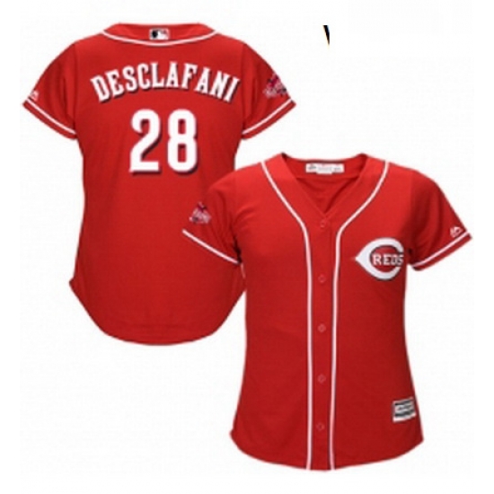 Womens Majestic Cincinnati Reds 28 Anthony DeSclafani Authentic Red Alternate Cool Base MLB Jersey Womens Majestic Cincinnati Reds 28 Anthony DeSclafani Authentic Red Alternate Cool Base MLB Jersey