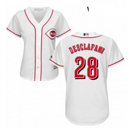Womens Majestic Cincinnati Reds 28 Anthony DeSclafani Replica White Home Cool Base MLB Jersey Womens Majestic Cincinnati Reds 28 Anthony DeSclafani Replica White Home Cool Base MLB Jersey