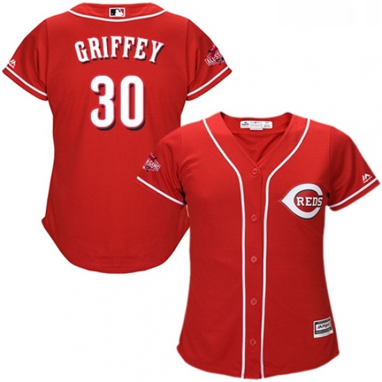 Womens Majestic Cincinnati Reds 30 Ken Griffey Authentic Red Alternate Cool Base MLB Jersey Womens Majestic Cincinnati Reds 30 Ken Griffey Authentic Red Alternate Cool Base MLB Jersey