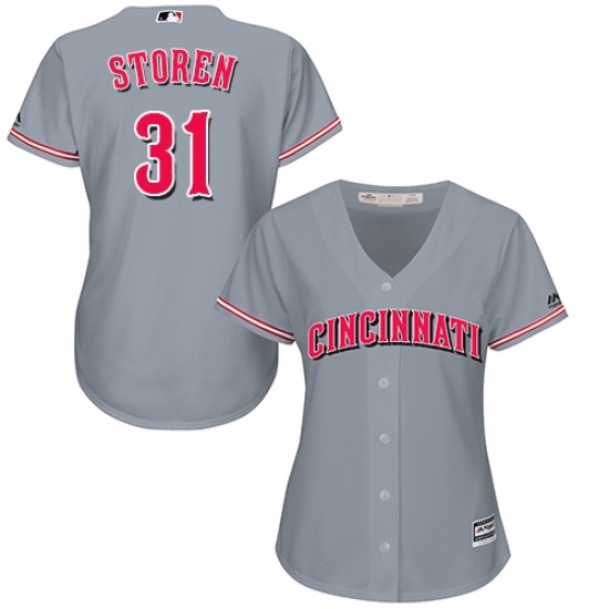 Womens Majestic Cincinnati Reds 31 Drew Storen Replica Grey Road Cool Base MLB Jersey Womens Majestic Cincinnati Reds 31 Drew Storen Replica Grey Road Cool Base MLB Jersey