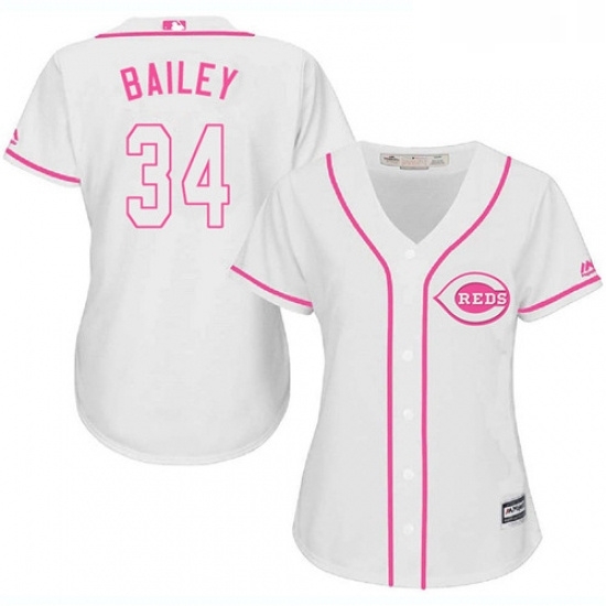 Womens Majestic Cincinnati Reds 34 Homer Bailey Authentic White Fashion Cool Base MLB Jersey Womens Majestic Cincinnati Reds 34 Homer Bailey Authentic White Fashion Cool Base MLB Jersey