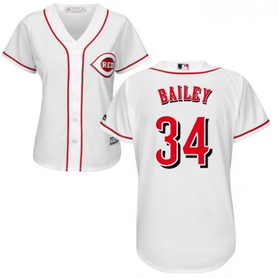Womens Majestic Cincinnati Reds 34 Homer Bailey Authentic White Home Cool Base MLB Jersey Womens Majestic Cincinnati Reds 34 Homer Bailey Authentic White Home Cool Base MLB Jersey