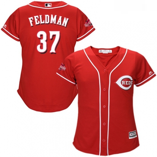 Womens Majestic Cincinnati Reds 37 Scott Feldman Replica Red Alternate Cool Base MLB Jersey Womens Majestic Cincinnati Reds 37 Scott Feldman Replica Red Alternate Cool Base MLB Jersey
