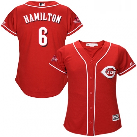 Womens Majestic Cincinnati Reds 6 Billy Hamilton Replica Red Alternate Cool Base MLB Jersey Womens Majestic Cincinnati Reds 6 Billy Hamilton Replica Red Alternate Cool Base MLB Jersey