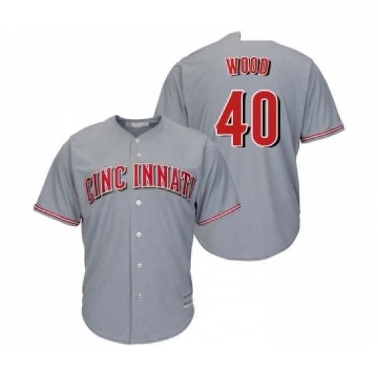 Youth Cincinnati Reds 40 Alex Wood Replica Grey Road Cool Base Baseball Jersey Youth Cincinnati Reds 40 Alex Wood Replica Grey Road Cool Base Baseball Jersey