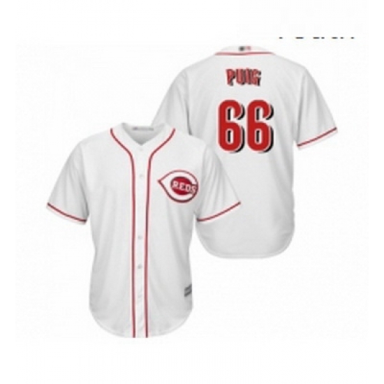 Youth Cincinnati Reds 66 Yasiel Puig Replica White Home Cool Base Baseball Jersey Youth Cincinnati Reds 66 Yasiel Puig Replica White Home Cool Base Baseball Jersey