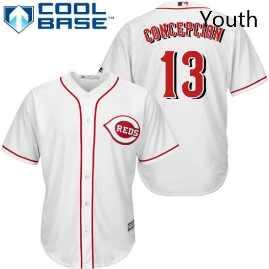 Youth Majestic Cincinnati Reds 13 Dave Concepcion Authentic White Home Cool Base MLB Jersey Youth Majestic Cincinnati Reds 13 Dave Concepcion Authentic White Home Cool Base MLB Jersey