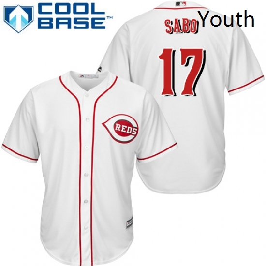 Youth Majestic Cincinnati Reds 17 Chris Sabo Replica White Home Cool Base MLB Jersey Youth Majestic Cincinnati Reds 17 Chris Sabo Replica White Home Cool Base MLB Jersey