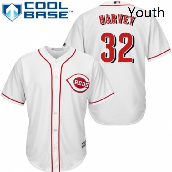 Youth Majestic Cincinnati Reds 32 Matt Harvey Authentic White Home Cool Base MLB Jersey Youth Majestic Cincinnati Reds 32 Matt Harvey Authentic White Home Cool Base MLB Jersey