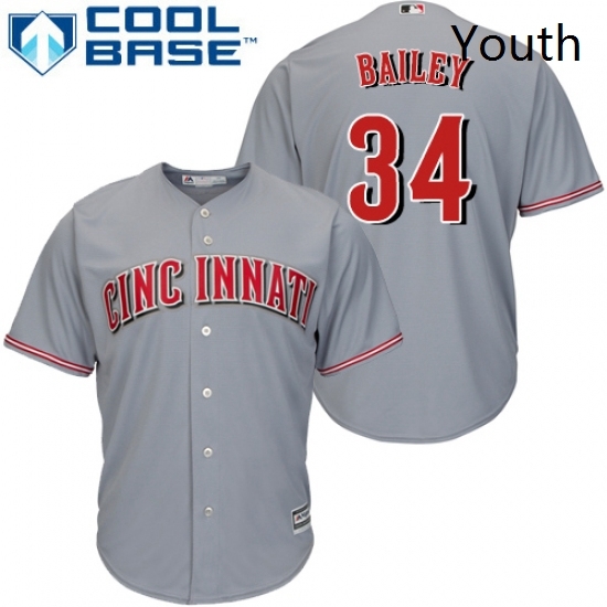 Youth Majestic Cincinnati Reds 34 Homer Bailey Authentic Grey Road Cool Base MLB Jersey Youth Majestic Cincinnati Reds 34 Homer Bailey Authentic Grey Road Cool Base MLB Jersey