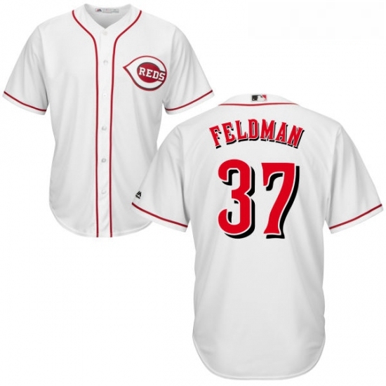 Youth Majestic Cincinnati Reds 37 Scott Feldman Replica White Home Cool Base MLB Jersey Youth Majestic Cincinnati Reds 37 Scott Feldman Replica White Home Cool Base MLB Jersey