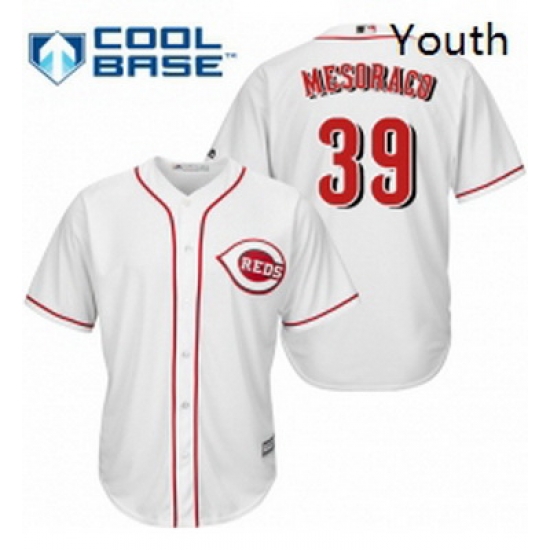 Youth Majestic Cincinnati Reds 39 Devin Mesoraco Replica White Home Cool Base MLB Jersey Youth Majestic Cincinnati Reds 39 Devin Mesoraco Replica White Home Cool Base MLB Jersey