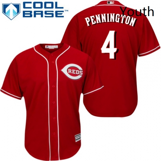 Youth Majestic Cincinnati Reds 4 Cliff Pennington Authentic Red Alternate Cool Base MLB Jersey Youth Majestic Cincinnati Reds 4 Cliff Pennington Authentic Red Alternate Cool Base MLB Jersey