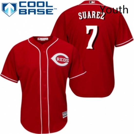 Youth Majestic Cincinnati Reds 7 Eugenio Suarez Replica Red Alternate Cool Base MLB Jersey Youth Majestic Cincinnati Reds 7 Eugenio Suarez Replica Red Alternate Cool Base MLB Jersey