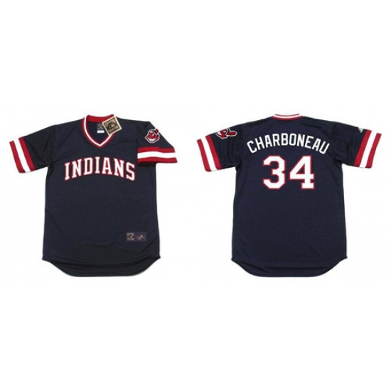 Indians 34 Joe Charboneau Black 1980 Throwback Cool Base Jersey Indians 34 Joe Charboneau Black 1980 Throwback Cool Base Jersey