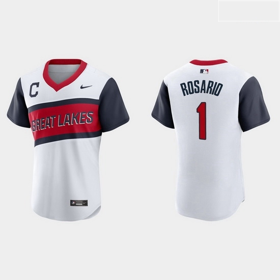 Men Cleveland Indians 1 Amed Rosario Men Nike White 2021 Little League Class Authentic MLB Jersey Men Cleveland Indians 1 Amed Rosario Men Nike White 2021 Little League Class Authentic MLB Jersey