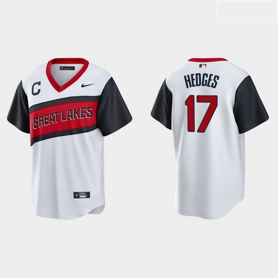 Men Cleveland Indians 17 Austin Hedges Men Nike White 2021 Little League Classic Game MLB Jersey Men Cleveland Indians 17 Austin Hedges Men Nike White 2021 Little League Classic Game MLB Jersey