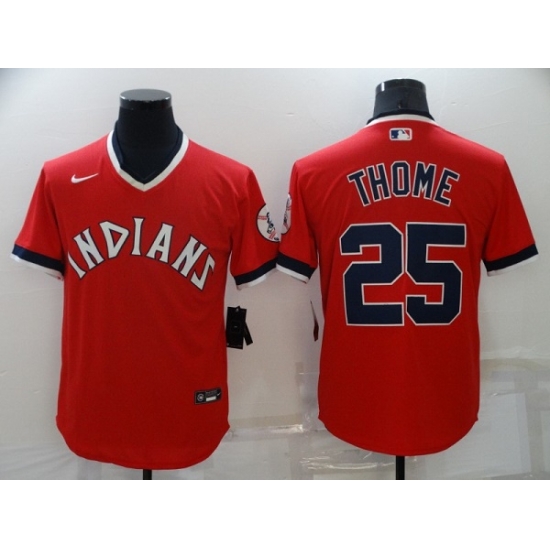 Men Cleveland Indians 25 Jim Thome Red Stitched Baseball Jersey Men Cleveland Indians 25 Jim Thome Red Stitched Baseball Jersey