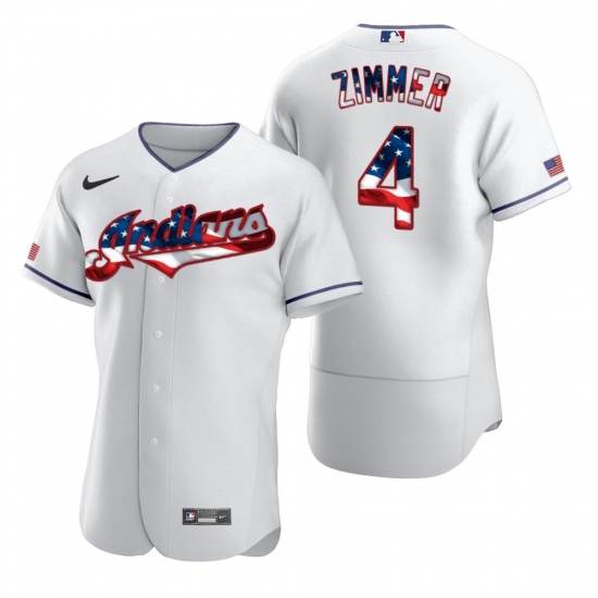 Men Cleveland Indians 4 Bradley Zimmer Men Nike White Fluttering USA Flag Limited Edition Flex Base MLB Jersey Men Cleveland Indians 4 Bradley Zimmer Men Nike White Fluttering USA Flag Limited Edition Flex Base MLB Jersey