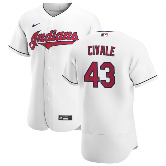 Men Cleveland Indians 43 Aaron Civale Men Nike White Home 2020 Flex Base Team MLB Jersey Men Cleveland Indians 43 Aaron Civale Men Nike White Home 2020 Flex Base Team MLB Jersey