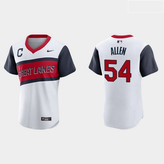Men Cleveland Indians 54 Logan Allen Men Nike White 2021 Little League Class Authentic MLB Jersey Men Cleveland Indians 54 Logan Allen Men Nike White 2021 Little League Class Authentic MLB Jersey