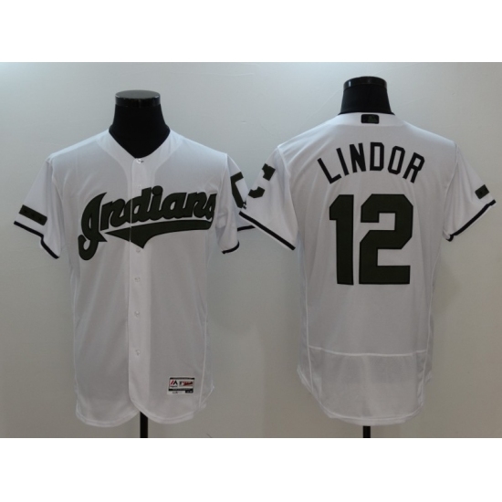 Men's Cleveland Indians #12 Francisco Lindor White Home Stitched Baseball Jersey Men's Cleveland Indians #12 Francisco Lindor White Home Stitched Baseball Jersey