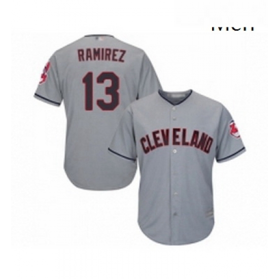 Mens Cleveland Indians 13 Hanley Ramirez Replica Grey Road Cool Base Baseball Jersey Mens Cleveland Indians 13 Hanley Ramirez Replica Grey Road Cool Base Baseball Jersey