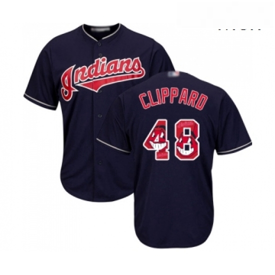 Mens Cleveland Indians 48 Tyler Clippard Authentic Navy Blue Team Logo Fashion Cool Base Baseball Jersey Mens Cleveland Indians 48 Tyler Clippard Authentic Navy Blue Team Logo Fashion Cool Base Baseball Jersey