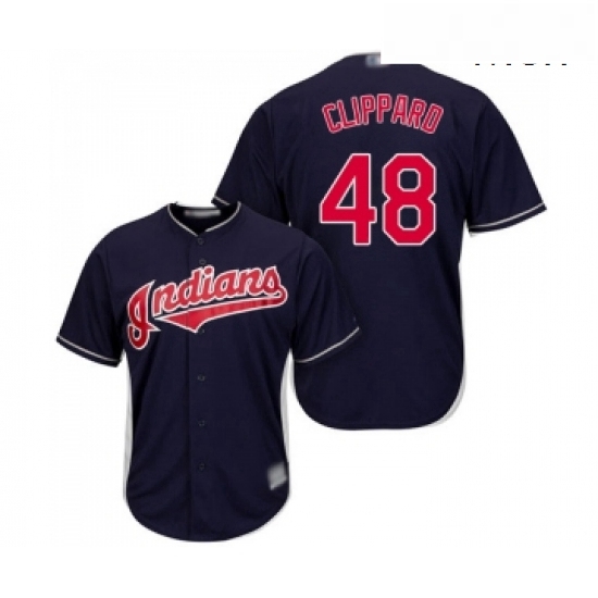 Mens Cleveland Indians 48 Tyler Clippard Replica Navy Blue Alternate 1 Cool Base Baseball Jersey Mens Cleveland Indians 48 Tyler Clippard Replica Navy Blue Alternate 1 Cool Base Baseball Jersey