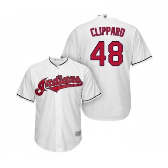 Mens Cleveland Indians 48 Tyler Clippard Replica White Home Cool Base Baseball Jersey Mens Cleveland Indians 48 Tyler Clippard Replica White Home Cool Base Baseball Jersey