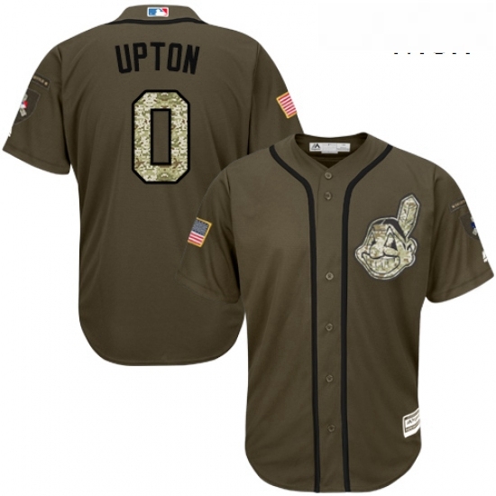 Mens Majestic Cleveland Indians 0 BJ Upton Authentic Green Salute to Service MLB Jersey Mens Majestic Cleveland Indians 0 BJ Upton Authentic Green Salute to Service MLB Jersey