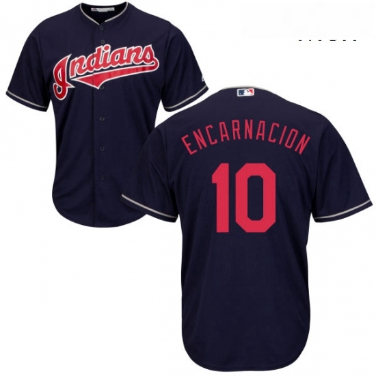 Mens Majestic Cleveland Indians 10 Edwin Encarnacion Replica Navy Blue Alternate 1 Cool Base MLB Jersey Mens Majestic Cleveland Indians 10 Edwin Encarnacion Replica Navy Blue Alternate 1 Cool Base MLB Jersey
