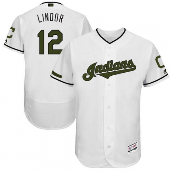 Mens Majestic Cleveland Indians 12 Francisco Lindor White Memorial Day Collection 2018 World Series Jersey Flex Bas Mens Majestic Cleveland Indians 12 Francisco Lindor White Memorial Day Collection 2018 World Series Jersey Flex Bas