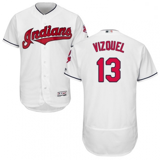 Mens Majestic Cleveland Indians 13 Omar Vizquel White Home Flex Base Authentic Collection MLB Jersey Mens Majestic Cleveland Indians 13 Omar Vizquel White Home Flex Base Authentic Collection MLB Jersey