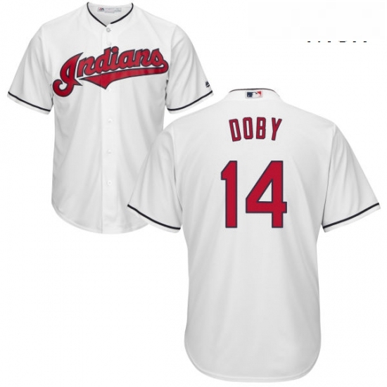 Mens Majestic Cleveland Indians 14 Larry Doby Replica White Home Cool Base MLB Jersey Mens Majestic Cleveland Indians 14 Larry Doby Replica White Home Cool Base MLB Jersey