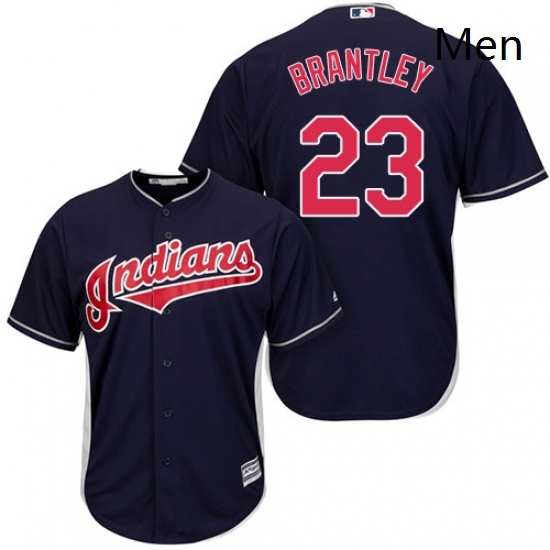 Mens Majestic Cleveland Indians 23 Michael Brantley Replica Navy Blue Alternate 1 Cool Base MLB Jersey Mens Majestic Cleveland Indians 23 Michael Brantley Replica Navy Blue Alternate 1 Cool Base MLB Jersey