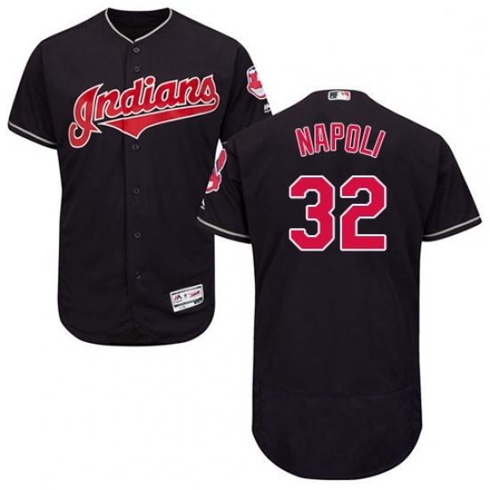 Mens Majestic Cleveland Indians 32 Mike Napoli Navy Blue Alternate Flex Base Authentic Collection MLB Jersey Mens Majestic Cleveland Indians 32 Mike Napoli Navy Blue Alternate Flex Base Authentic Collection MLB Jersey