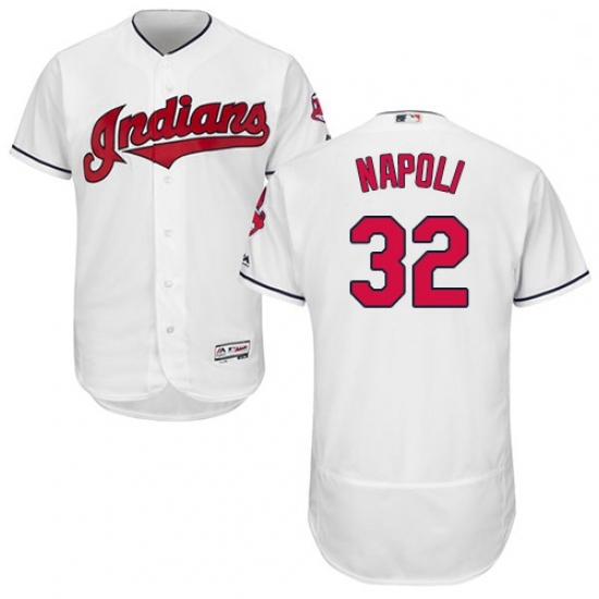 Mens Majestic Cleveland Indians 32 Mike Napoli White Home Flex Base Authentic Collection MLB Jersey Mens Majestic Cleveland Indians 32 Mike Napoli White Home Flex Base Authentic Collection MLB Jersey